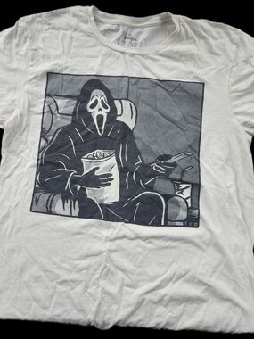 Graphic Scream Movie Mask White T-Shirt